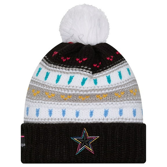 Women's New Era Black Dallas Cowboys 2025 NFL Crucial Catch Cuffed Knit Hat with Pom