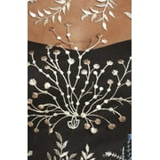 Adrianna Papell Women's Embroidered Illusion Neck Dress Black Size 4
