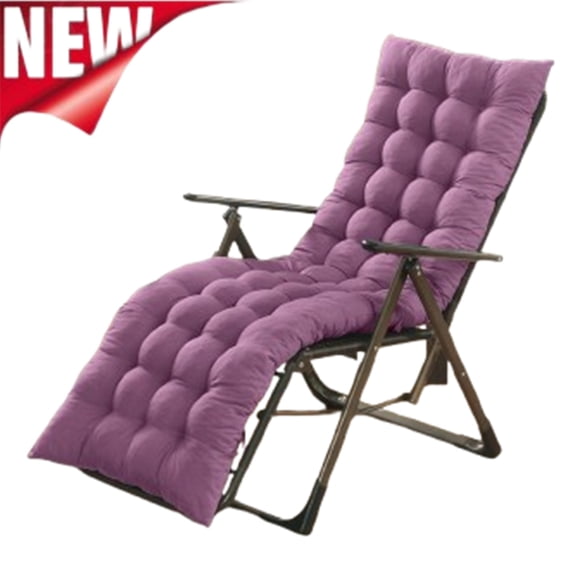 Djiypn 62.5 x 19 Inch Chaise Lounge Cushions Soft Lounge Chair Cushion Gravity Chair Cushion Sofa Lawn Furniture Cushion Pad with 6 Tie for Outdoor Indoor Patio Home, Purple