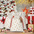 thumbnail image 6 of Rocae Gold Snowflake Stripes for Christmas Drawstring Linen Gift Bag with Drawstrings Treat Bag Goody Present Bags for Christmas Party Favor-Small, 6 of 9