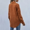 thumbnail image 5 of Lovskoo 2024 Long Sleeve Shirts for Women Corduroy Button Down Shirt Casual Print T-Shirts Single Breasted Fall Spring Loose Shirt Tops Blouse Brown, 5 of 7