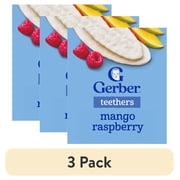 (3 pack) Gerber Snacks for Baby Teethers, Mango Raspberry, 1.7 oz Box (12 Pack)