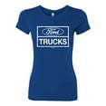 thumbnail image 2 of Wild Bobby, Ford Trucks White Sign, Cars and Trucks, Women Slim Fit Junior Tee, Royal, Small, 2 of 4