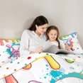 thumbnail image 4 of Erosebridal Drip Rainbow Baseball Twin Comforter Sets, Cute Sport Bedding Set for Girls, Polka Dots Reversible 2-Piece, 1 Comforter and 1 Pillowcase, 4 of 6