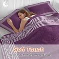 thumbnail image 4 of 3 Piece Dark Purple Retro Greek Key Duvet Cover Set Queen Size,Microfiber Comforter/Quilt Cover with Corner Ties and 2 Pillowcases,Geometric Greece Ancient Farmhouse Soft Bedding with Zipper Closure, 4 of 8