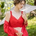 thumbnail image 4 of Cathalem Push Up T Shirt Lace Bra Lift Support for Women Womens Comfortable Bras(Red,75C), 4 of 5
