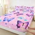 thumbnail image 3 of Castle Fairy Flying Butterfly 4 Pieces Queen Sheet Sets for Teens Girls Boys Children,Stars Print Ultra Soft Flat Sheet,Dreamy Princess Queen Fitted Sheet,Lightweight Room Decor, 3 of 7