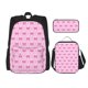 thumbnail image 1 of Easygdp Pink bows Mochila para Niños y Niñas con Set de Caja de Almuerzo y Estuche para Lápices 3 en 1, Mochila Escolar Estampada para Adolescentes, 1 of 7
