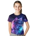 thumbnail image 2 of Garronmavis Galaxy Cat T-Shirts for Toddler 2T-3T Girls Summer Tops Short Sleeve Crewneck Shirts for Daily Active Play Cool Graphic Tees Y2K Back to School Outfits, 2 of 6