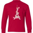 thumbnail image 3 of Inktastic Eiffel Tower in Paris with Flowers and Pink Banner Long Sleeve Youth T-Shirt, 3 of 5