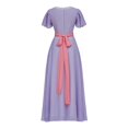 thumbnail image 4 of Women's Witch Dress Chiffon Ruffled Maxi Gown High Elastic Waist Halloween With Belt, 4 of 6