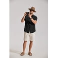 thumbnail image 4 of COOFANDY Mens Short Sleeve Casual Shirts Summer Textured Shirts Button Down Linen Shirts, 4 of 6