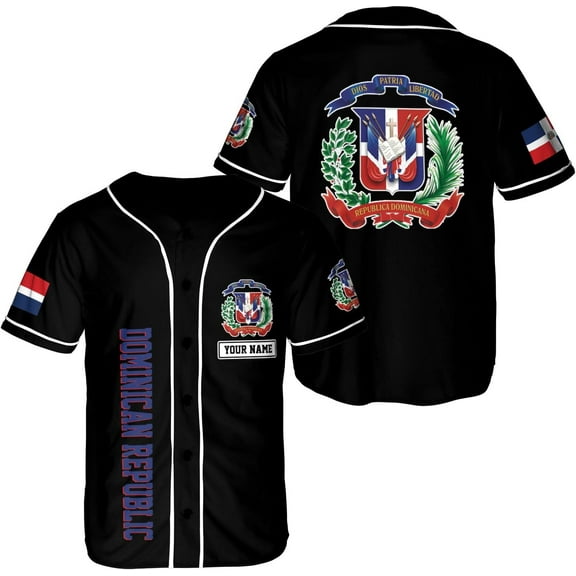 Custom Dominican Republic Baseball Jersey Dominicana Republic Shirt for Team Dominican Flag Jerseys for Men Women (S)