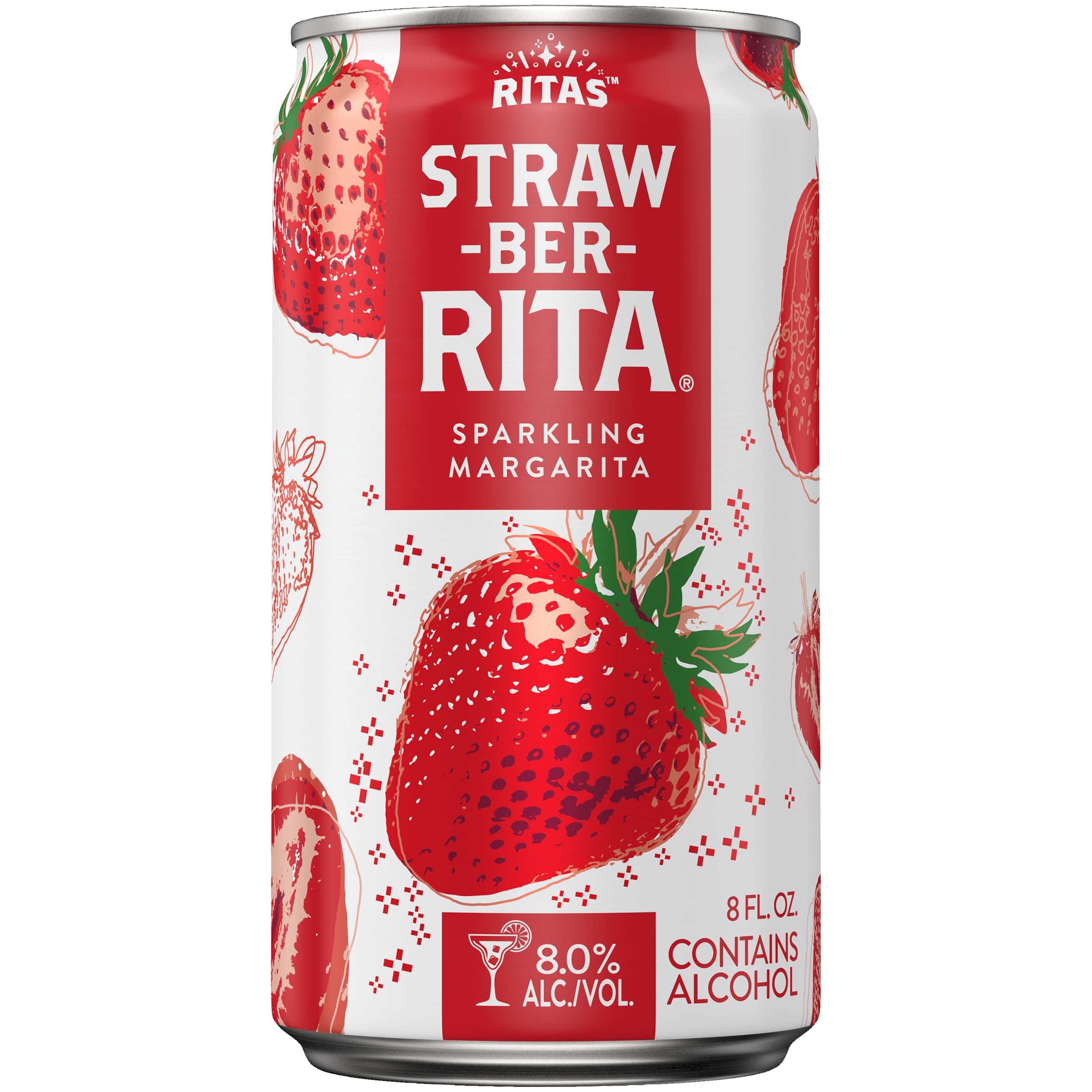 Ritas Straw-Ber-Rita Malt Beverage, 8 fl. oz. Can, 8% ABV - Walmart.com ...