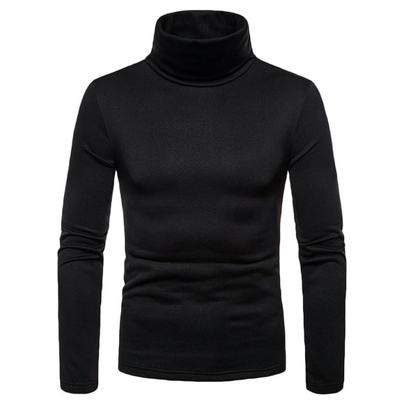 jovati Men Turtleneck Long Sleeve Men Casual Solid Turtleneck Long Sleeve Blouse Pullover Base Shirt Blouse