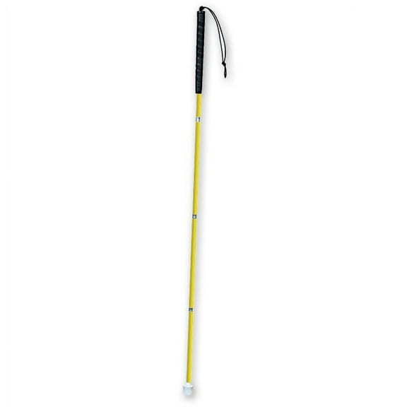 Yellow Aluminum 5-Section Folding Cane- Marshmallow Roller- 54in