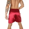 thumbnail image 4 of CHEEREAM Mens Satin Boxers Lounge Shorts Solid Color Sleepwear Casual Silky Pajama Shorts Red XL, 4 of 4