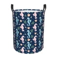 thumbnail image 6 of Picia Seahorses And Plants Large Laundry Basket, Waterproof, Freestanding Laundry Hamper, Collapsible Tall Clothes Hamper with Extended Handles-Medium, 6 of 8