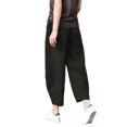 thumbnail image 1 of Women Cotton Linen Summer for Capri Baggy Cropped Harem Pants Elastic Waist Solid Color Casual Loose Ankle Length Beach Trousers with Pockets S-5XL, 1 of 4