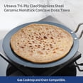 thumbnail image 3 of Tramontina Utsava 10.5 in. Ceramic-Coated Non-Stick Stainless Steel Concave Tawa, 3 of 8