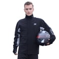 thumbnail image 1 of TFixol Men's Waterproof Rain Suit Set for Motorcycle Riding, Black & Grey, Size L, Polyester Pongee Material, Heavy Duty Rainwear for Storm Protection, 1 of 6
