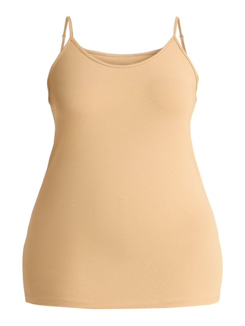 Terra & Sky Women's Plus Camisole with Adjustable Straps, 2-Pack