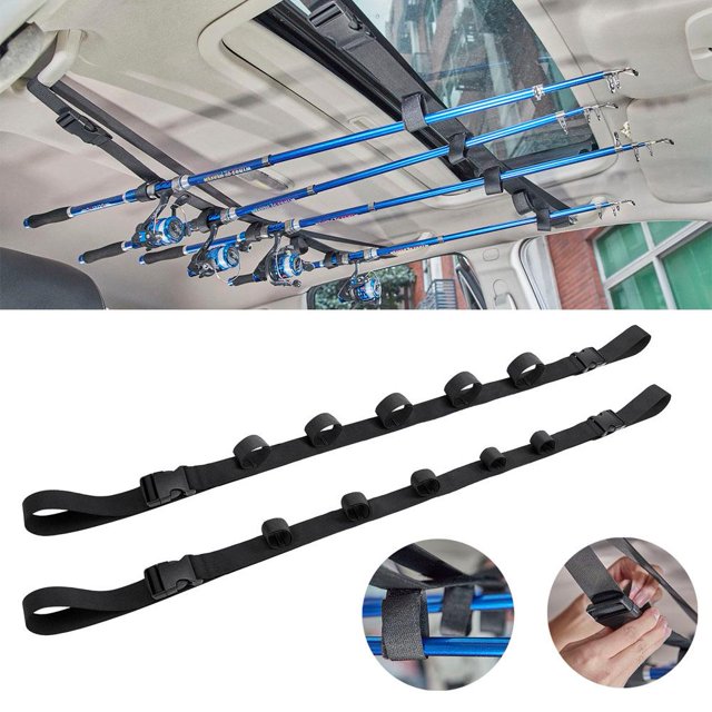 Cinturón de caña de pescar 2x soporte para caña de pescar para vehículo correa para cinturón de coche aparejos de pesca FLhrweasw Nuevo
