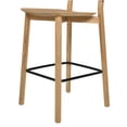 thumbnail image 6 of Modern Minimalist Natural Blonde Ash Wood Counter Stool with Iron Footrest, 6 of 8