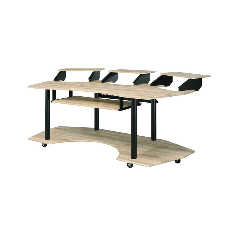 ACME Eleazar Music Recording Studio Desk in Natural Oak - Walmart.com