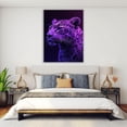 thumbnail image 6 of Mudket Neon Purple Leopard Framed Canvas Wall Art, Mysterious Purple Wall Decor Wild Animal Print Art for Men Bedroom, Living Room, Office, Ready to Hang - 30"L x 20"W, 6 of 10