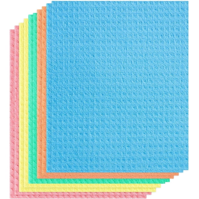 Reusable Cellulose Sponge Cloths - 10 Pack Absorbent Cleaning Dish Cloths