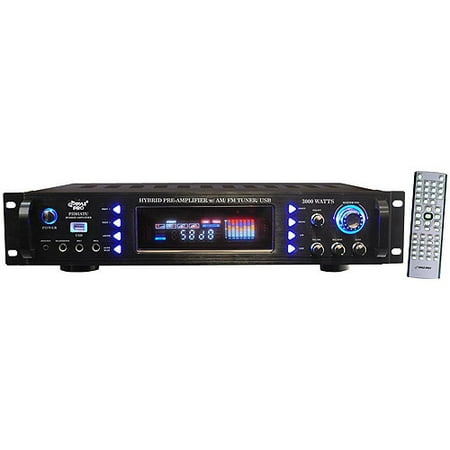 Pyle P3201ATU 3000-Watt Hybrid Pre-Amplifier with AM/FM Tuner/USB