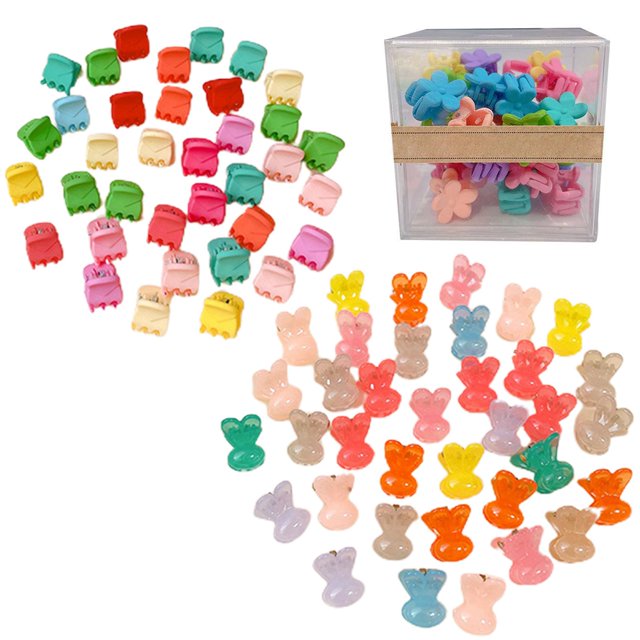 Pinces à Cheveux pour Enfants : 72 Pcs Pince à Mâchoire Décorative Mini pour Filles