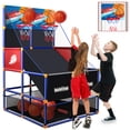 thumbnail image 1 of Juego de Baloncesto Arcade para Niños Competencia 2 Jugadores, Aro de Baloncesto para Niños con 5 Pelotas para 3-12 Años, Altura Ajustable con Bomba y Red de Almacenaje para Juego Interior y Exterior, 1 of 8