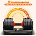 thumbnail image 3 of Hiaso 52.5lb 5-in-1 Adjustable Dumbbell with Plates & Rack-Space-Saving Free Weights for Home Gym, Full Body Workout for Women & Men, 3 of 7