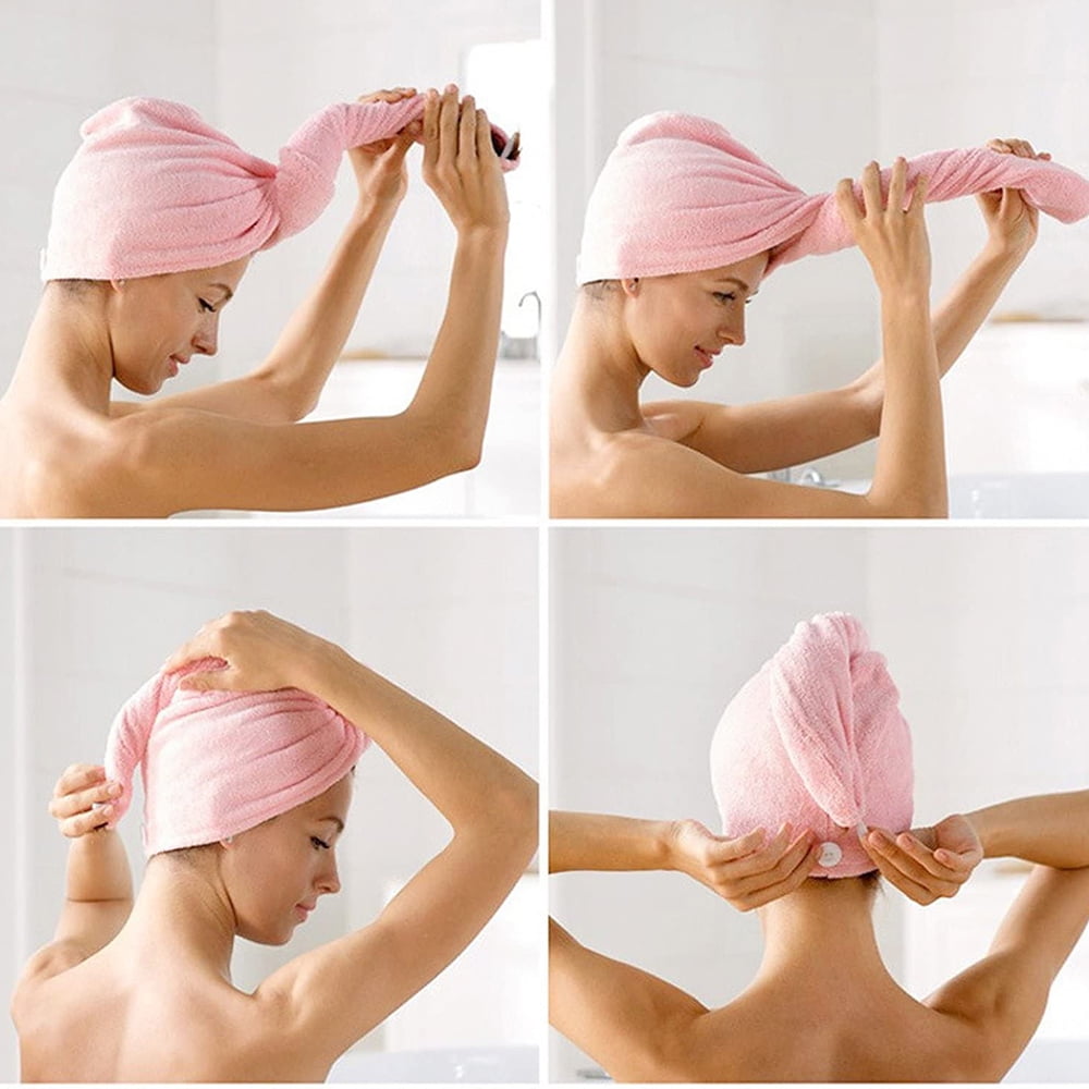 Hair Towel Turban Microfiber Wrap Quick Twist Bath Head Towels Absorbent Quickly 