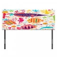thumbnail image 3 of Sea Animals Headboard, Art Fish Seahorse Starfish Dolphin Coral Underwater Life, Upholstered Decorative Metal Bed Headboard with Memory Foam, Full Size, Multicolor, by Ambesonne, 3 of 4
