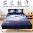 thumbnail image 5 of Twin Sze Fitted Sheet Set - Moon Explosion 2 Piece Bedding Sets 16" Deep Pocket Fitted Sheet with 1 Pillowcase, Modern Abstract Art Galaxy Universe Brushed Microfiber Hotel Luxury Bed Sheets, 5 of 9