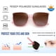thumbnail image 5 of Gafas de Sol FEISEDY para Mujer/Hombre Polarizadas Vintage Cuadradas Sobredimensionadas, 5 of 9