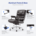 thumbnail image 6 of Raffle Pinker Office Chair, Computer Desk Chair Ergonomic Cushion Lumbar Support with Wheels Adjustable Swivel Rolling Home Executive Chair, Brown, 6 of 9