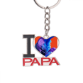 thumbnail image 1 of twin flames surround day Keychain Metal Keyring Holder Love PAPA Father, 1 of 3