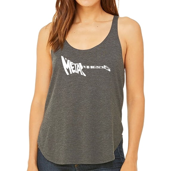 LA Pop Art Women's Premium Word Art Flowy Tank Top - Metal Head
