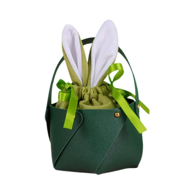 Bolsas de regalo de Pascua, decoraciones, bolsas de supermercado, bolsas de mano para recuerdos de fiesta de Pascua Verde oscuro