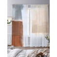 thumbnail image 3 of Abstract Color Stitching Sheer Curtains for Living Room Bedroom, Light-filtering Sheer Curtain, Grey Brown Graffiti Art Rod Pocket Voile Window Treatment Drapes, 52’’Wx108’’L, 2 Panels Set, 3 of 7