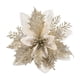 thumbnail image 1 of Adorno decorativo de flor de Pascua con purpurina, flor artificial DIY para repisa navideña Oro blanco, 1 of 7