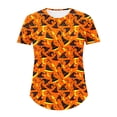 thumbnail image 3 of Women's Plus Halloween Short Sleeve T-Shirt Summer Fall Crewneck Pumpkin Printed Graphic Tee Tops M-5XL, 3 of 3