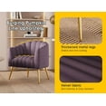 thumbnail image 4 of SEYNAR Oversized Glam Velvet Pumpkin Barrel Accent Chair,Modern Upholstered Cream Side Sofa Armchair for Living Room,Vanity (Purple), 4 of 17