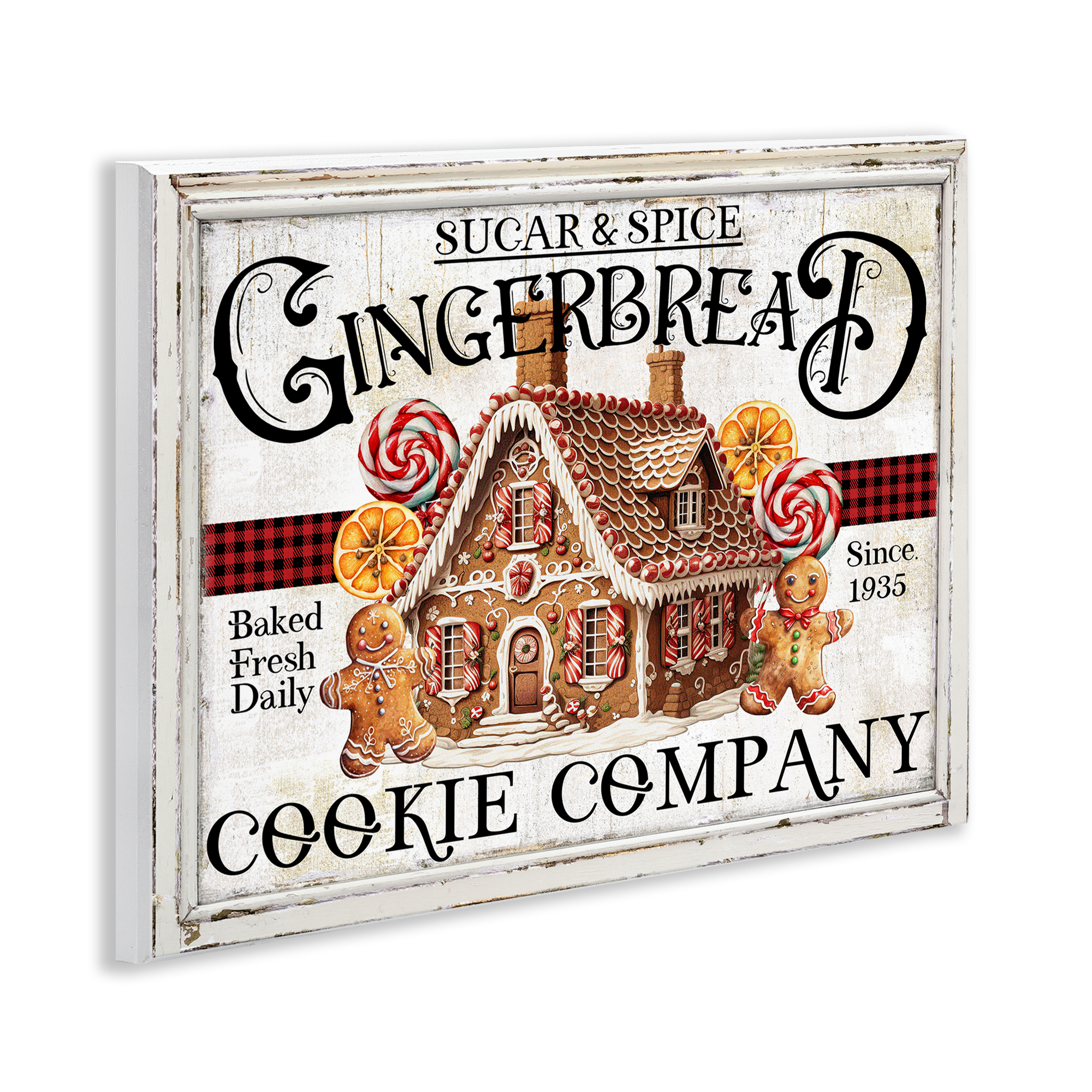 Stupell Industries Gingerbread Vintage Sign Holiday Painting Unframed Art Prints Wall Art, 14 x 11