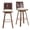 Beige,Walnut, variant on Wooden Dining Chairs Kira Indoor Upholstered Bar Stool, Dark Brown Faux Leather with Metal Frame, Set of 2,Dining Chairs