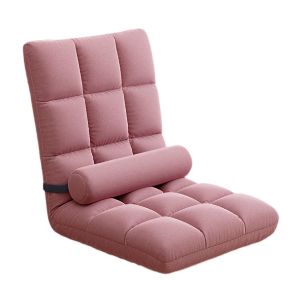 Silla de suelo plegable con respaldo para adultos y niños, ideal para apartamentos. Sillón cómodo y acolchado, moderno y reclinable. Sillas plegables. Rosa